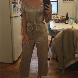 Silver Topshop Jumpsuit cold shoulder